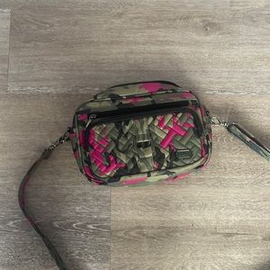 Lug Pink and green camo purse, camo bag, fanny pack, shoulder bag crossbody